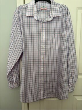 croft & barrow Pink and Blue Plaid Dress Shirt